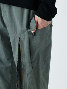 MILITARY PANTS WITH LONG ZIPPER<br />[DARK SAGE]