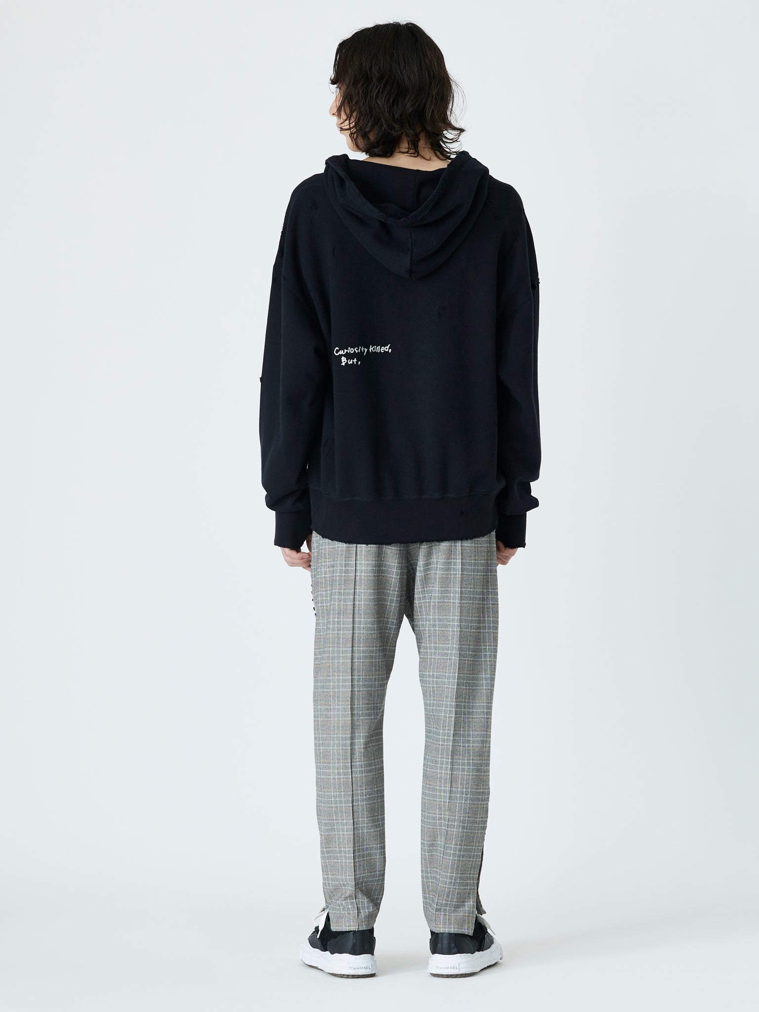 EMBROIDERED TRACK PANTS<br />[BLACK CHECK]