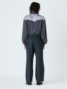 WIDE SLACKS<br />[DARK GRAY]