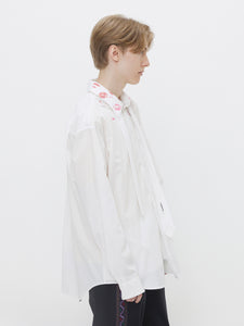 RIP SHIRT WITH TIE<br />[WHITE]