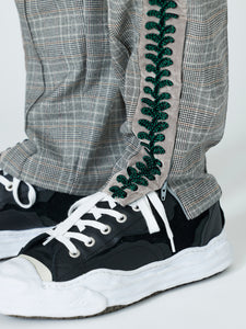 EMBROIDERED TRACK PANTS<br />[BLACK CHECK]