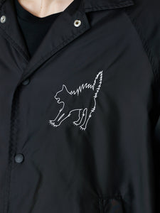 EMBROIDERED NYLON JACKET<br />[BLACK]