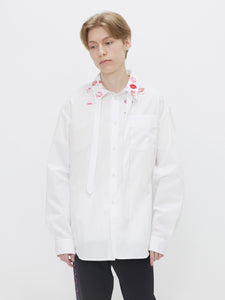 RIP SHIRT WITH TIE<br />[WHITE]