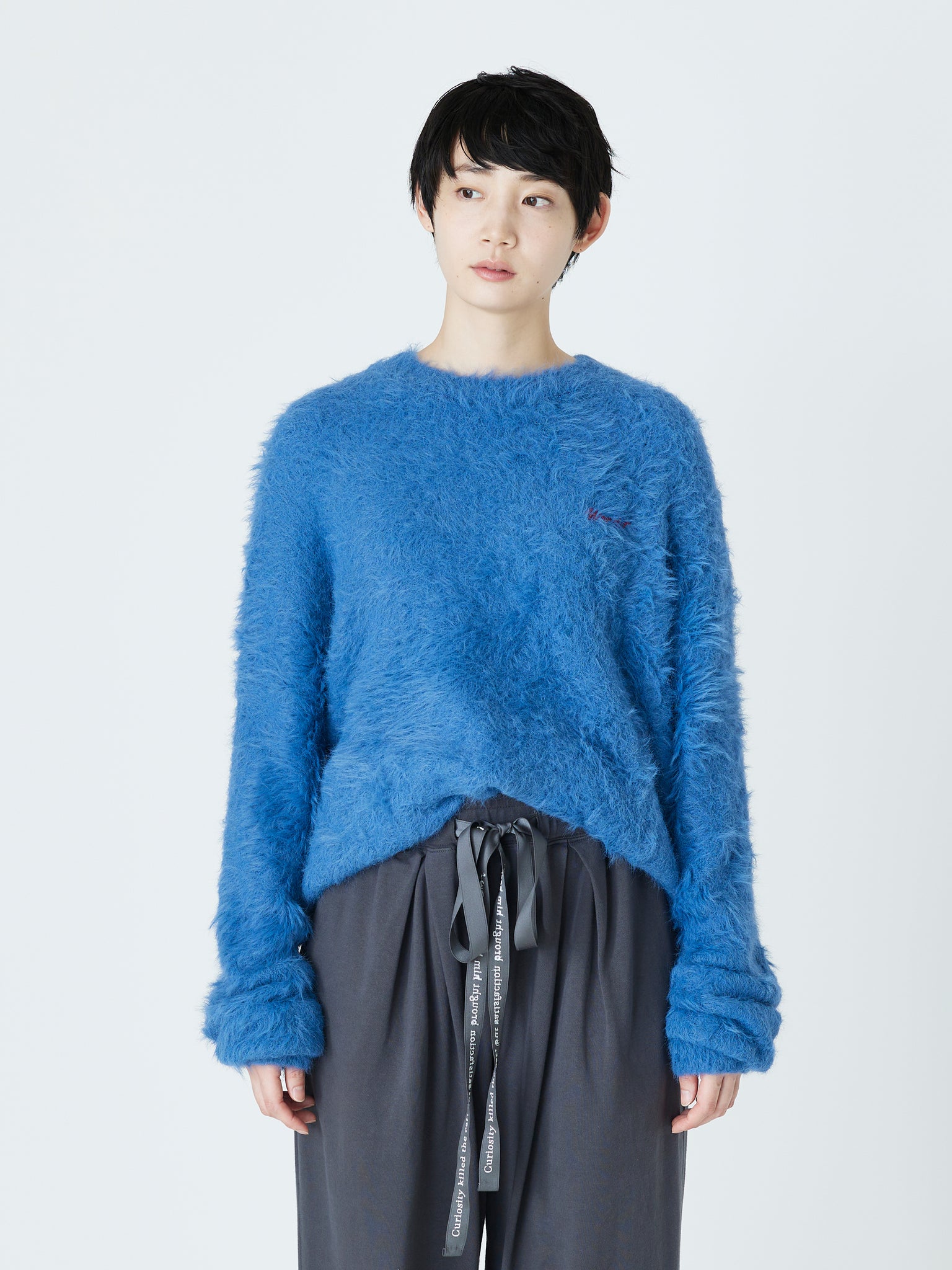 SHAGGY KNIT PULLOVER<br />[BLUE]