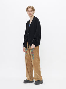 EMBROIDERED RELAXED PANTS<br />[BROWN]