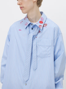 RIP SHIRT WITH TIE<br />[BLUE STRIPE]