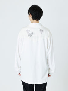 JERSEY EMBROIDERED WESTERN SHIRT<br />[WHITE]