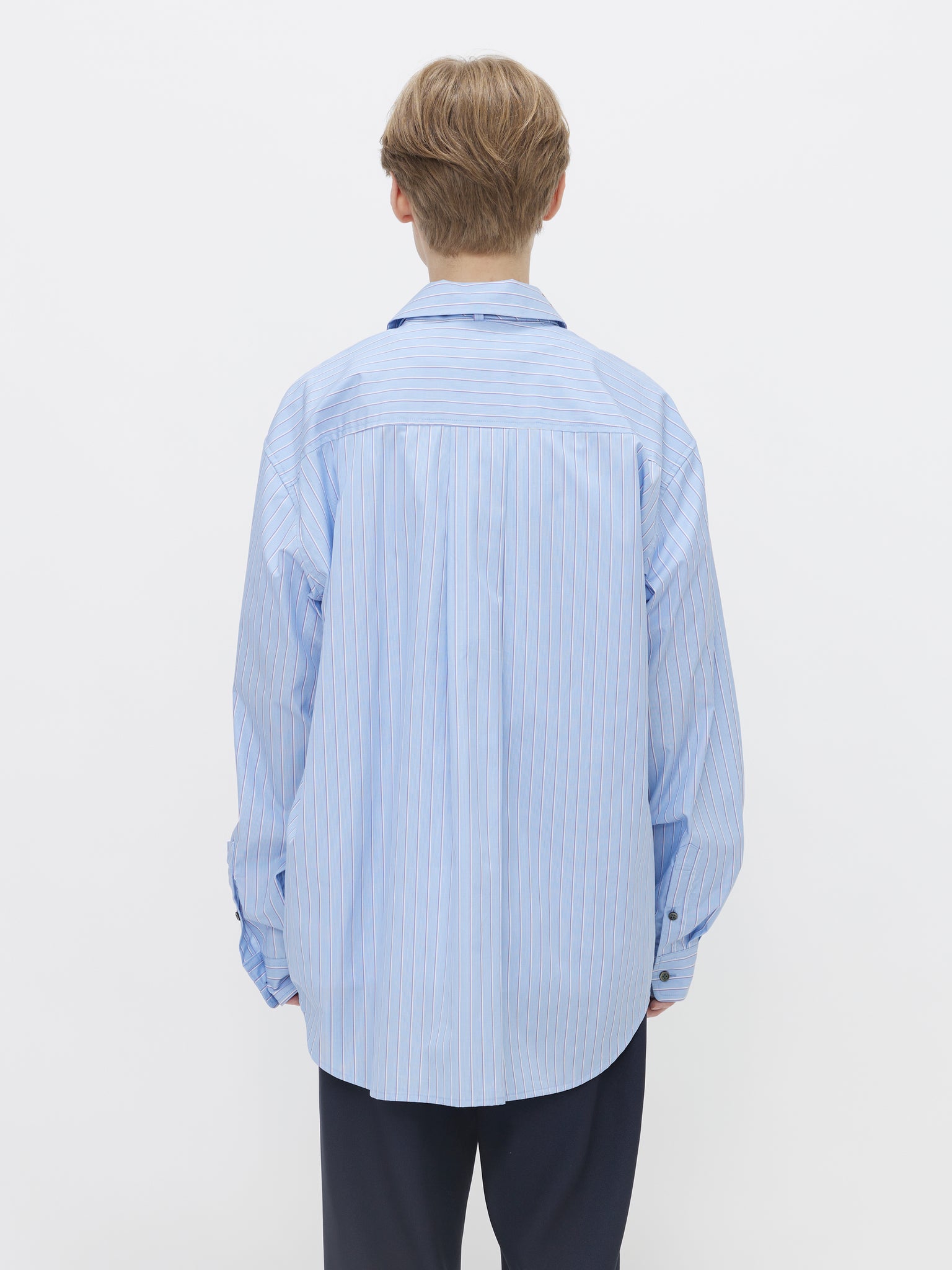 RIP SHIRT WITH TIE<br />[BLUE STRIPE]