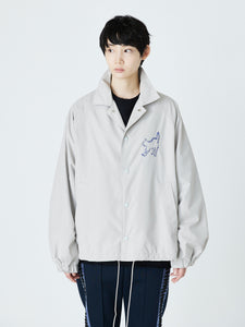 EMBROIDERED NYLON JACKET<br />[GREIGE]