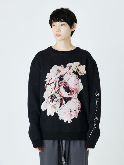 THE CRAZY THUNDER FLOWER KNIT<br />[BLACK]