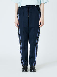 EMBROIDERED TRACK PANTS<br />[NAVY]