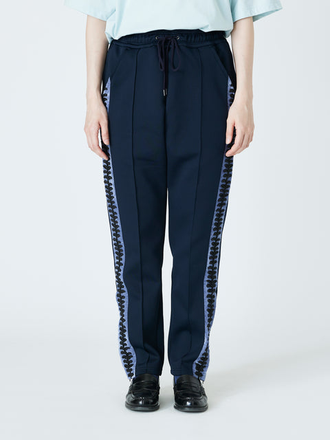 EMBROIDERED TRACK PANTS<br />[NAVY]