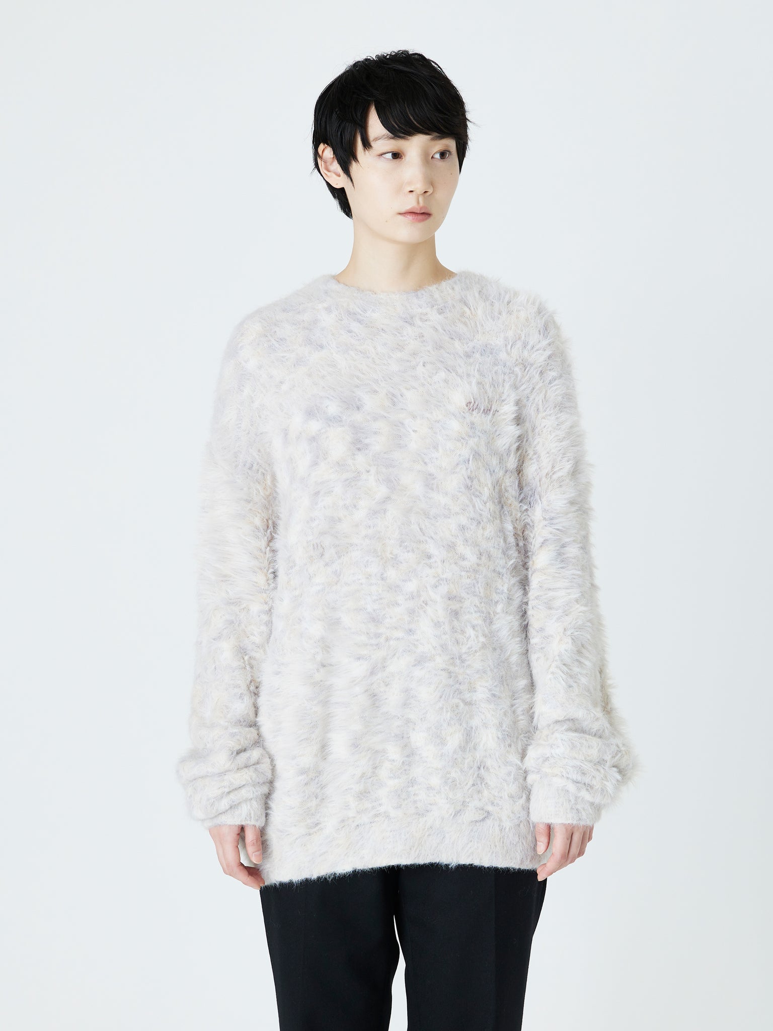 SHAGGY KNIT PULLOVER<br />[OFF WHITE]