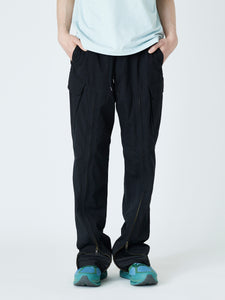 MILITARY PANTS WITH LONG ZIPPER<br />[BLACK]