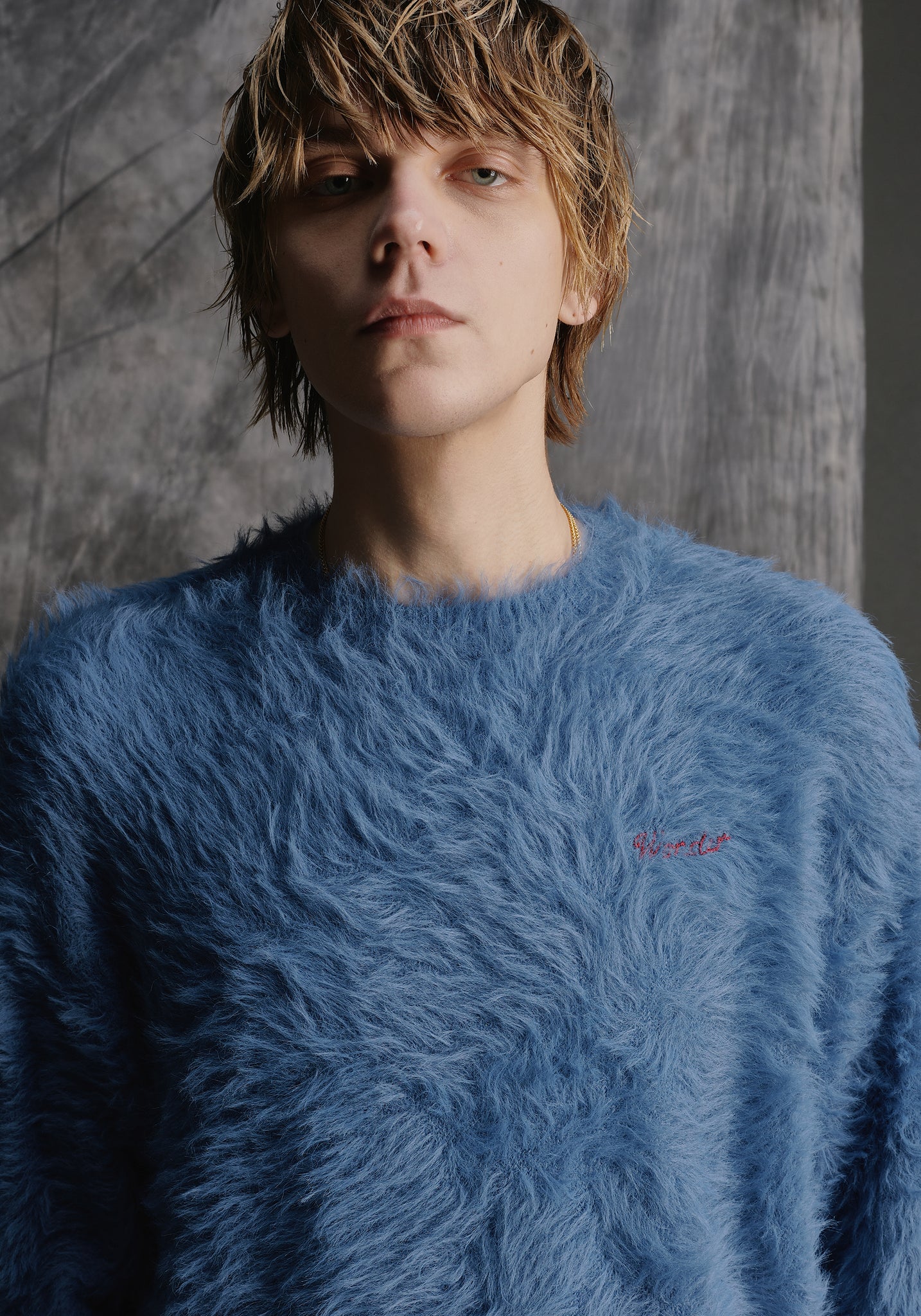 SHAGGY KNIT PULLOVER<br />[BLUE]