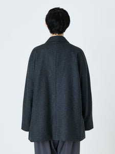 FLANNEL OVERSIZE JACKET<br />[DARK GRAY]