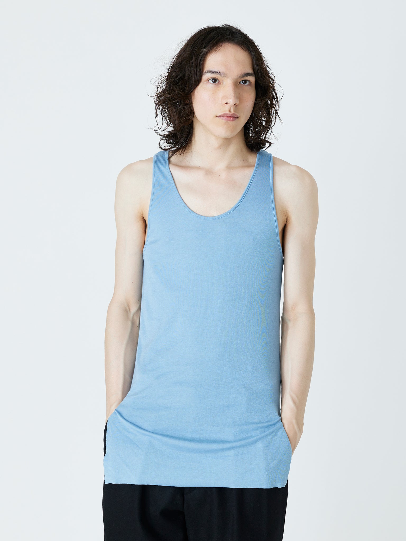 TENCEL TANK TOP<br />[SAX BLUE]