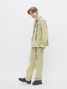 EMBROIDERED RELAXED PANTS<br />[YELLLOW]