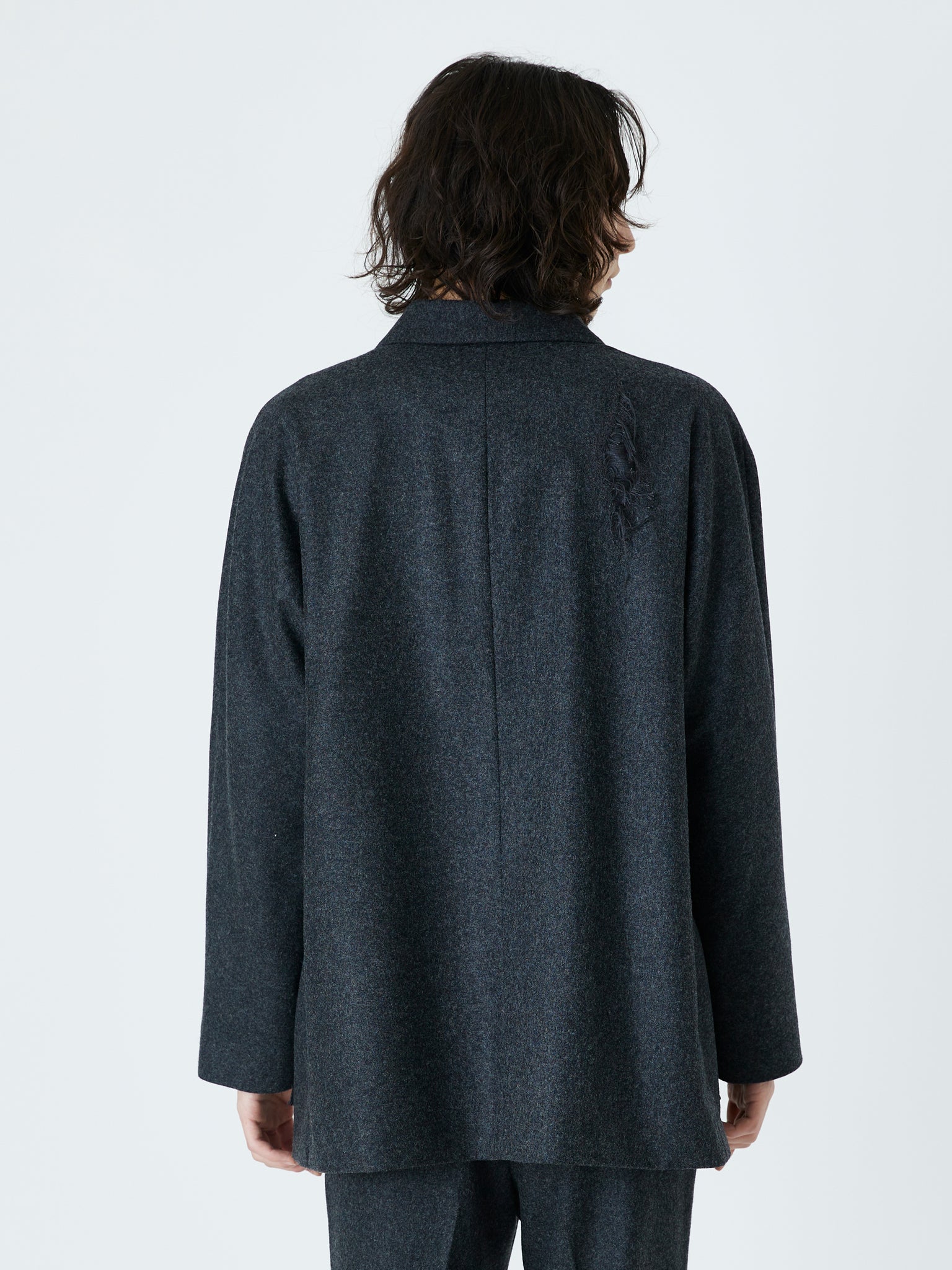 SCRATCHES OVERSIZE JACKET<br />[DARK GRAY]