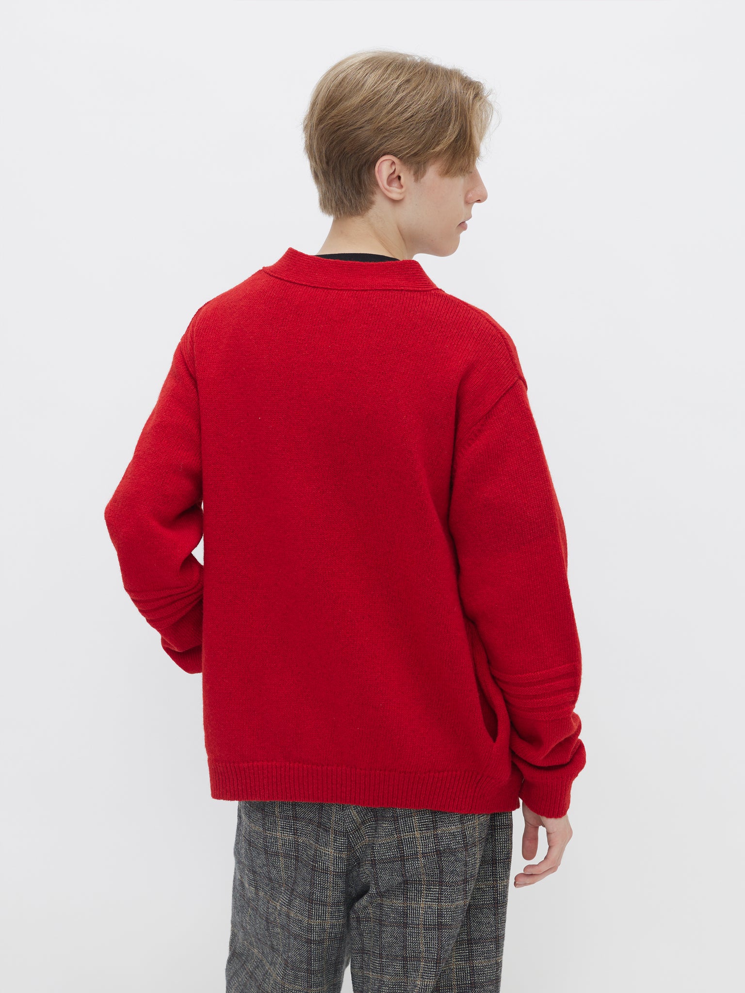 SHAPED KNIT CARDIGANS<br />[RED]