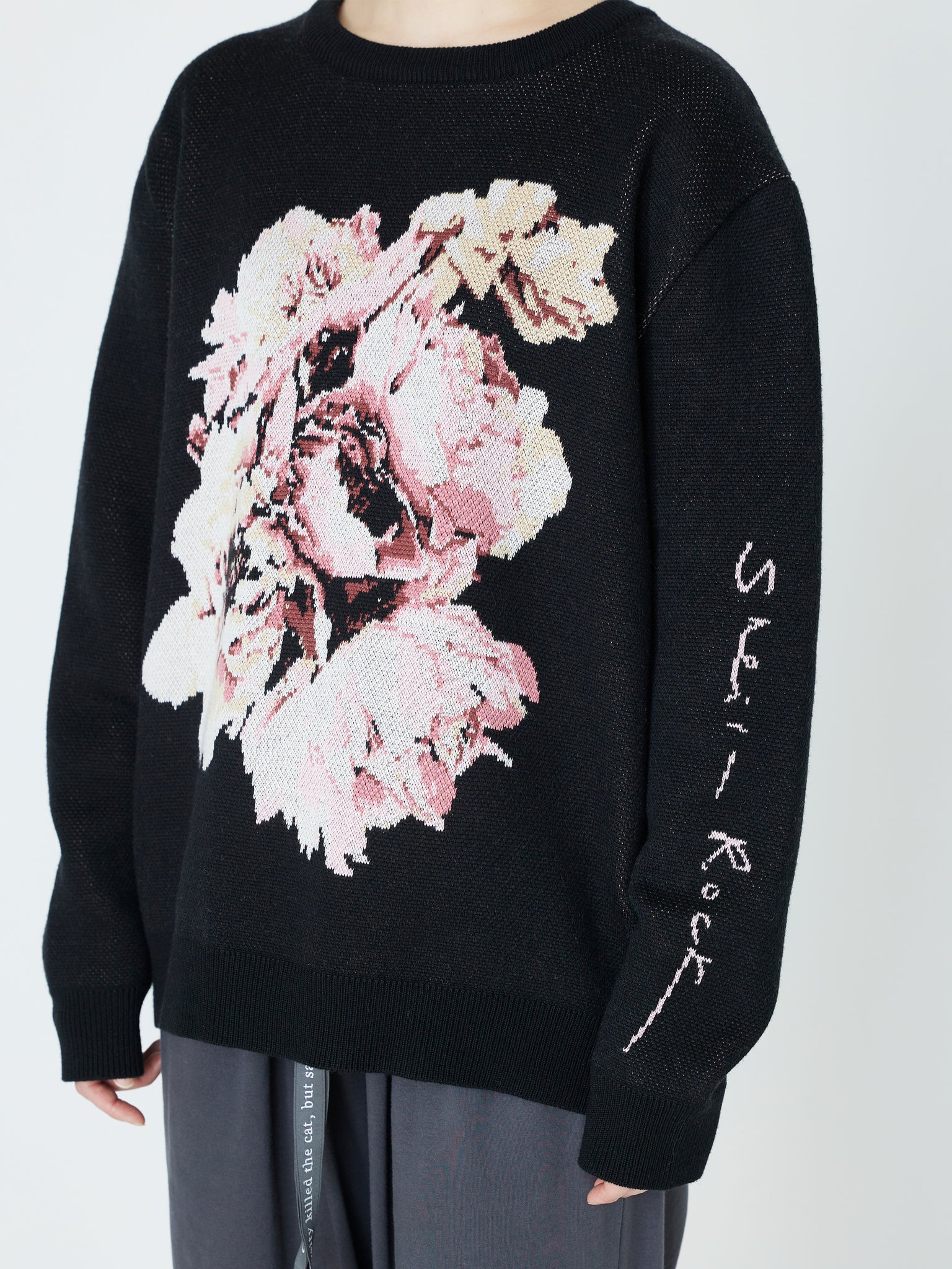 THE CRAZY THUNDER FLOWER KNIT<br />[BLACK]