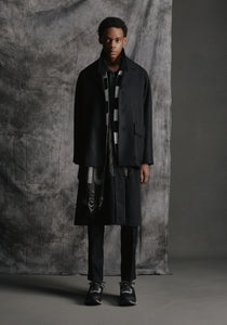 FLANNEL OVERSIZE JACKET<br />[BLACK]