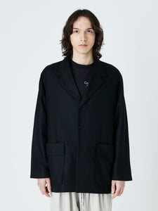 FLANNEL OVERSIZE JACKET<br />[BLACK]