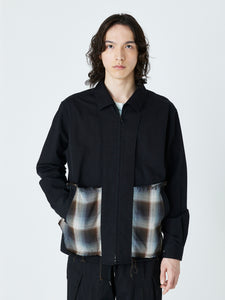 INSIDE OUT ZIPPER SHIRT<br />[BLACK]