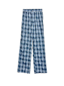 Pants with double pleats<br />[BLUE CHECK]