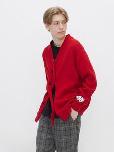 SHAPED KNIT CARDIGANS<br />[RED]
