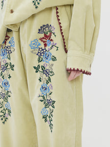 EMBROIDERED RELAXED PANTS<br />[YELLLOW]