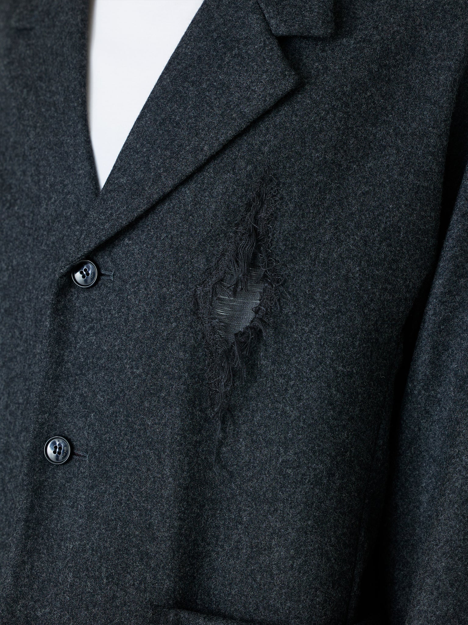 SCRATCHES OVERSIZE JACKET<br />[DARK GRAY]