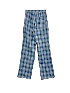 Pants with double pleats<br />[BLUE CHECK]