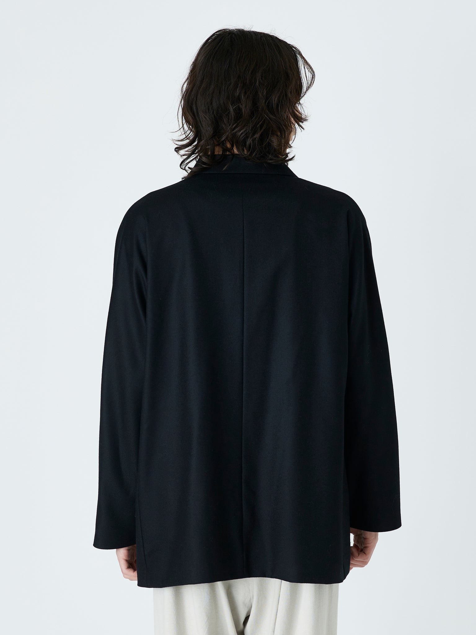 FLANNEL OVERSIZE JACKET<br />[BLACK]