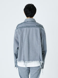 DENIM TRUCKER JACKET<br />[GRAY]