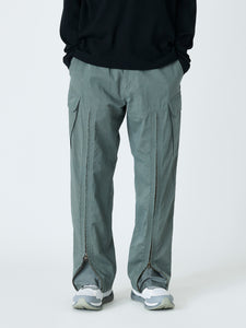 MILITARY PANTS WITH LONG ZIPPER<br />[DARK SAGE]