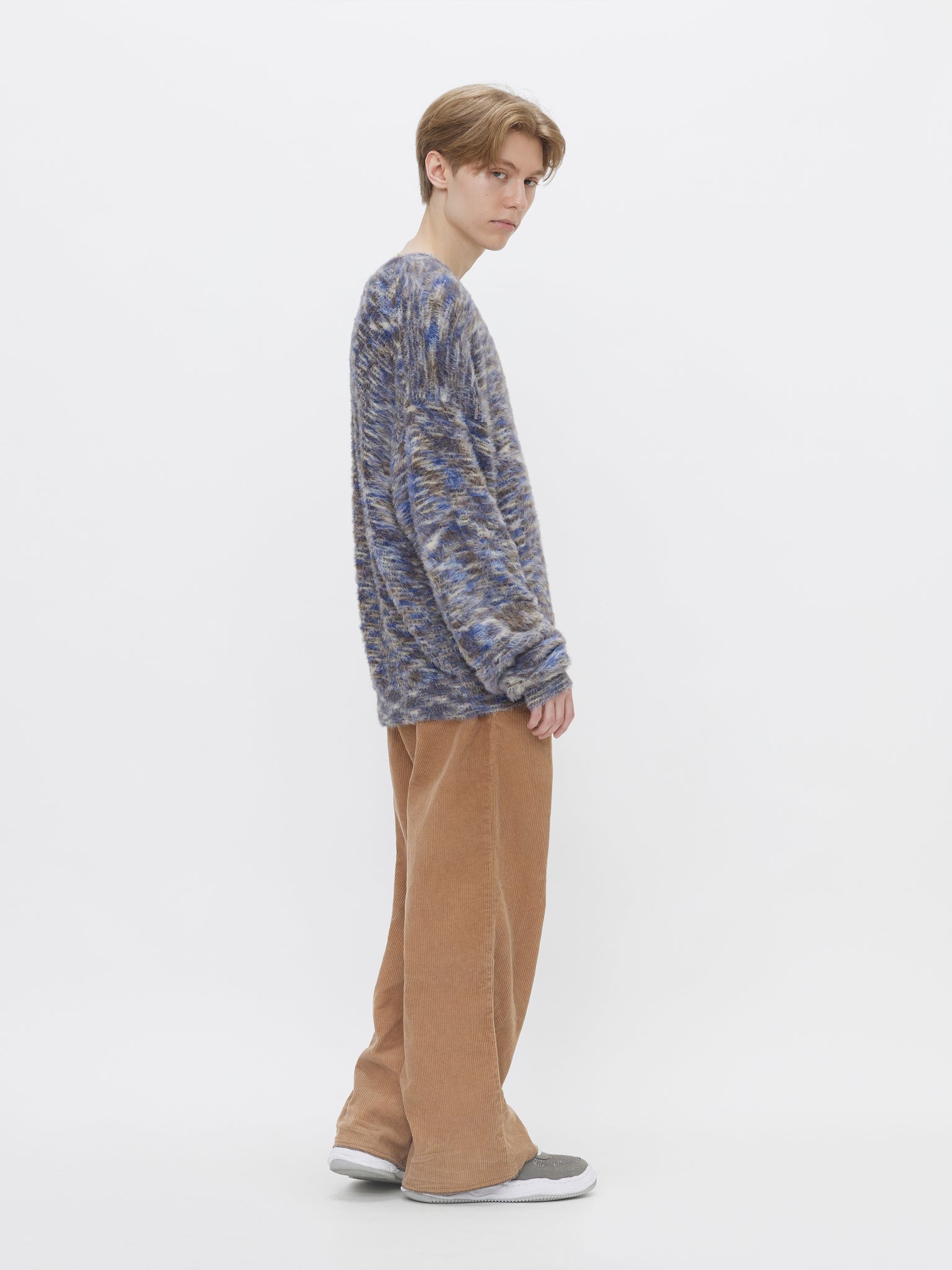 SHAGGY KNIT PULLOVER<br />[NAVY]