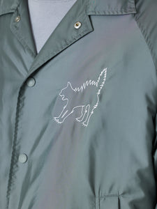 EMBROIDERED NYLON JACKET<br />[GRAY GREEN]