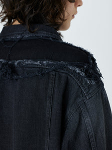 DENIM TRUCKER JACKET<br />[BLACK]