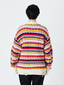 CROCHET KNIT CARDIGAN<br />[OFF WHITE]