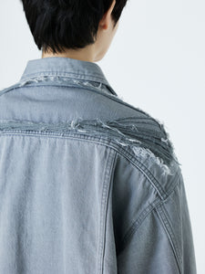 DENIM TRUCKER JACKET<br />[GRAY]