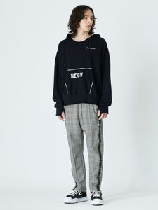 EMBROIDERED TRACK PANTS<br />[BLACK CHECK]