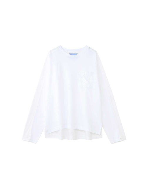 FABRIC X CUT SEW PULLOVER<br>[WHITE]