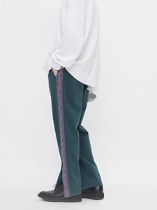 EMBROIDERED TRACK PANTS<br />[VIRIDIAN]