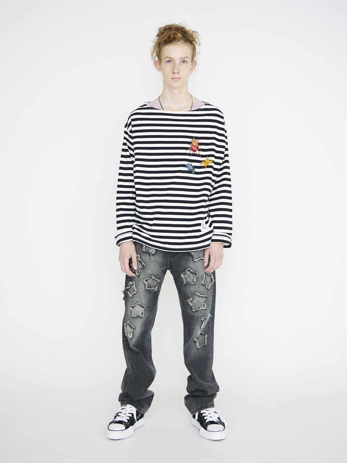 EMBROIDERY BORDER PULLOVER [TUNAGI  JAPAN ]